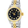 Image 2 : Rolex Ladies 2 Tone Black Diamond 26MM Datejust Wristwatch