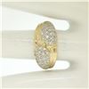 Image 5 : 14k Yellow Gold 0.75 ctw Pave Round E VS Diamond Cluster Puffed Band Bypass Ring