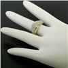 Image 6 : 14k Yellow Gold 0.75 ctw Pave Round E VS Diamond Cluster Puffed Band Bypass Ring