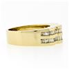 Image 5 : 14k Yellow Gold .95 ctw Baguette Cut Diamond Wavy Grooved Dual Row Band Ring