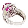 Image 3 : 7.49 ctw Oval Mixed Rubellite And Round Brilliant Cut Diamond Ring - 18KT White