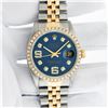Image 3 : Rolex Mens 2 Tone Blue Diamond 36MM Datejust Wristwatch With Rolex Box
