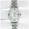 Image 3 : Rolex Ladies Stainless Steel Mother Of Pearl Diamond Emerald 26MM Datejust Wrist