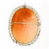Image 4 : Fancy Vintage 14K Gold Carved Shell Cameo Etched Floral Filigree Brooch Pendant