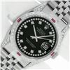 Image 1 : Rolex Mens SS Black String Diamond Lugs & Ruby Oyster Perpetaul Datejust 36MM Wi