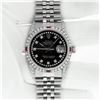 Image 3 : Rolex Mens SS Black String Diamond Lugs & Ruby Oyster Perpetaul Datejust 36MM Wi