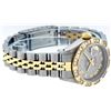 Image 5 : Rolex Ladies 2 Tone Gray & Pyramid Diamond Oyster Perpetual Datejust Wriswatch 2