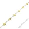 Image 5 : 14kt White and Yellow Gold 0.50 ctw Burnish Diamond Flower and Bar Link Bracelet