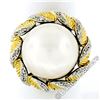 Image 4 : Vintage Handmade 18kt Two Tone Gold Mabe Pearl & 0.25 ctw Diamond Ring