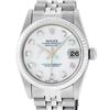 Image 1 : Rolex Womens Midsize Quickset 31mm MOP Diamond Stainless Steel Datejust Wriswatc