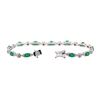 Image 3 : 3.58 ctw Emerald and Diamond Bracelet - 14KT White Gold