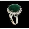 Image 4 : 6.88 ctw Emerald and Diamond Ring - 14KT White Gold