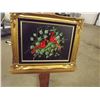Image 1 : Original oil on canvas Pair of Cardinals. Signed by M. Lak Ornate gilded frame (O)