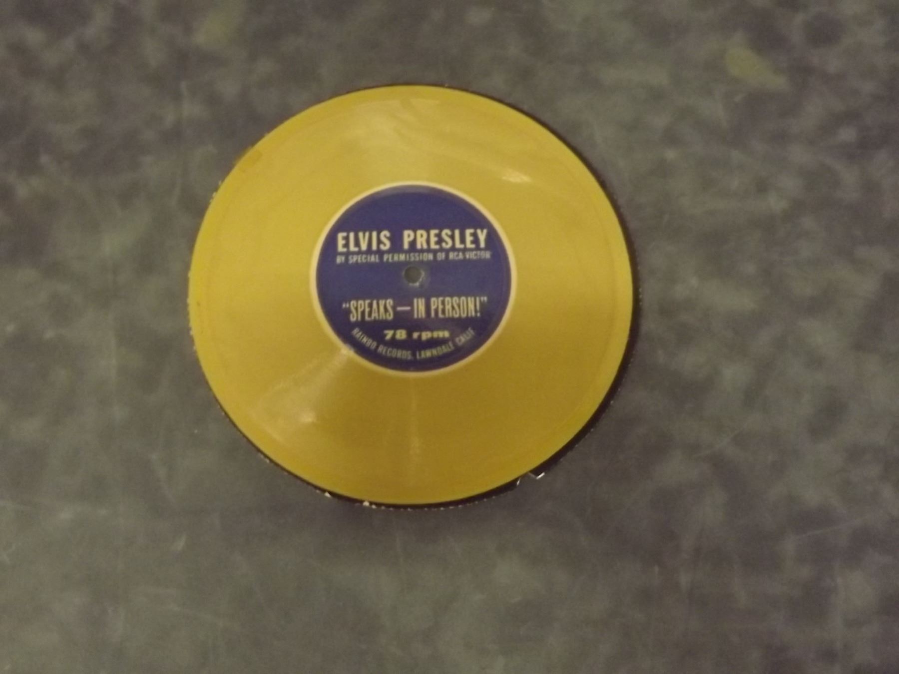 Very Rare Elvis Presley 78 rpm record. By special permission of RCA