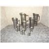 Image 1 : Antique pewter measurring cups 9 piece set pieces range from 1 ltr, to dl. (DQ)
