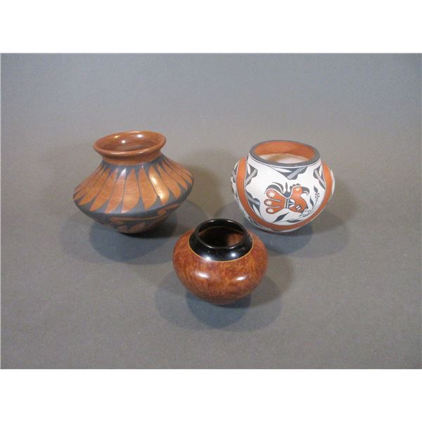 3 Native Pots- Acoma and Mata Ortiz Pottery