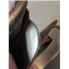 Image 8 : Marked Star Steel Silver Buermann Spurs- Etched- .8" Bands- 1.75" Arrow Shanks- 5 Point Rowels- Stra