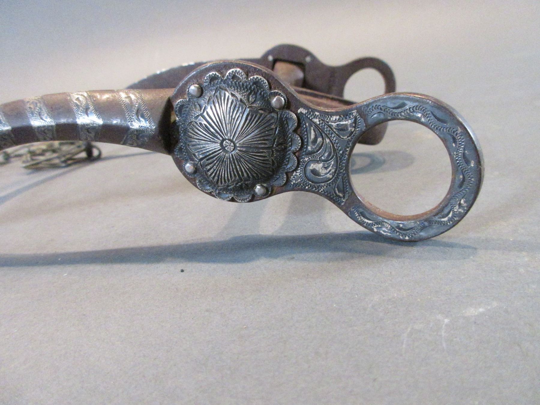 Marked Fleming Silver Inlaid Iron Bit- Loose Jaw Triangled California ...