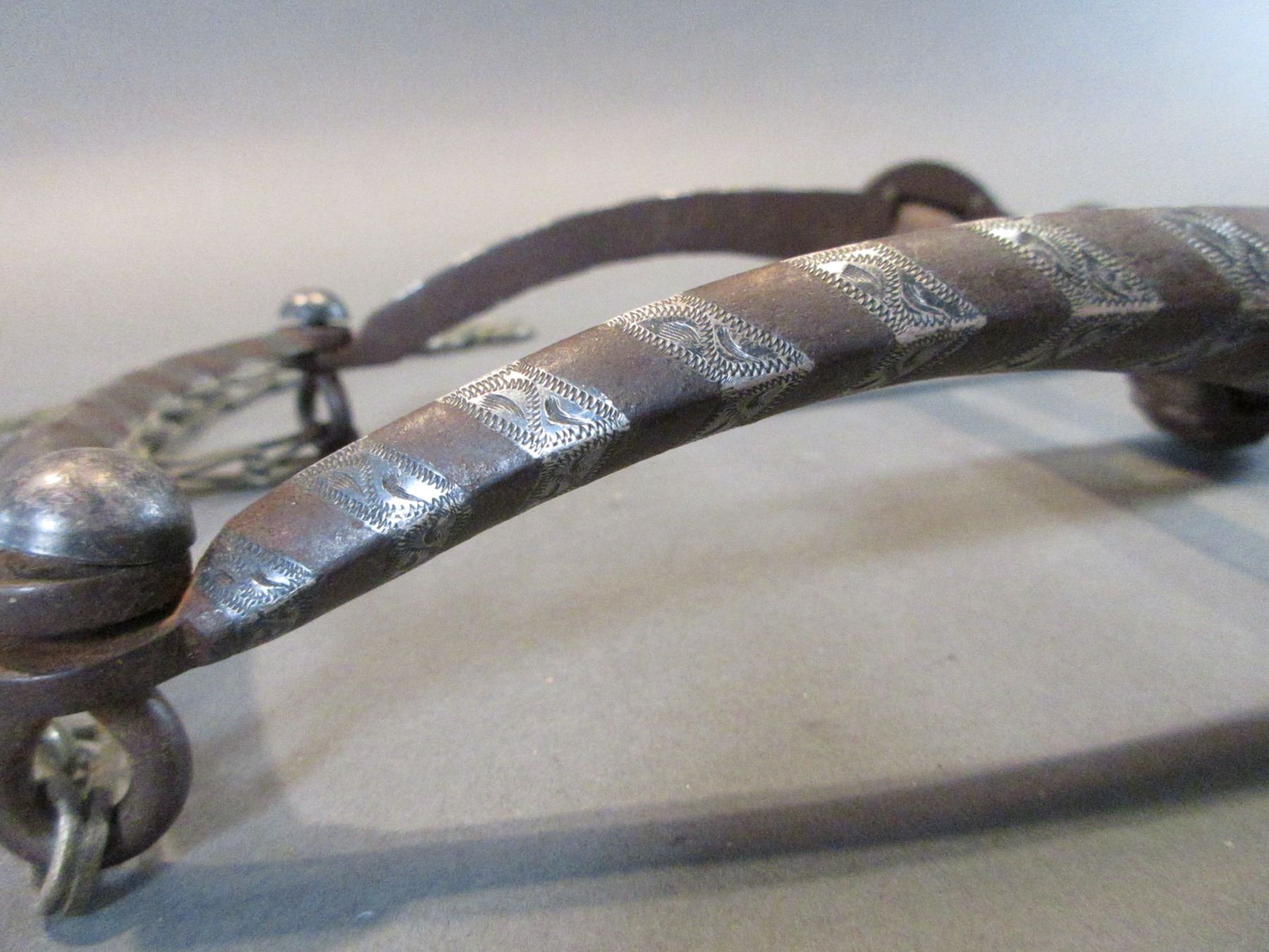 Marked Fleming Silver Inlaid Iron Bit- Loose Jaw Triangled California ...