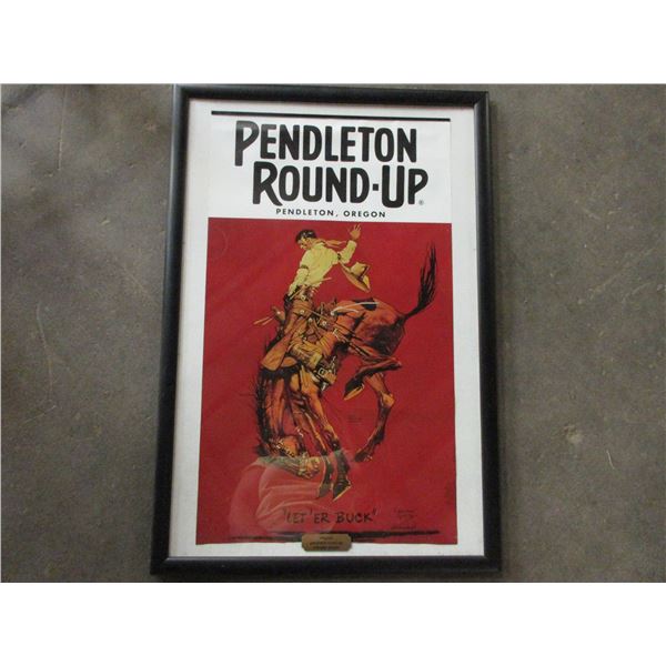 Original 1925 Pendleton RoundUp Calendar Poster 31" X 21"