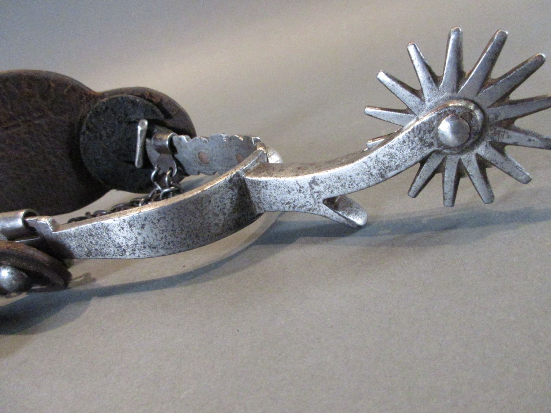 Marked Squashed H Pendleton Ore Silver Inlaid Spurs- Attributed To Mike ...