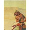 Image 2 : LARGE WESTERN OIL PAINTING GOAT RUSTLERS
