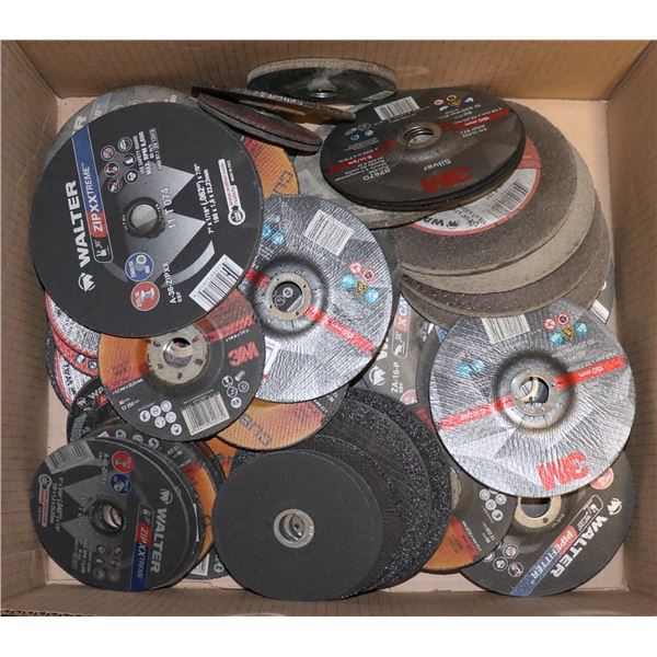 BOX OF ASSORTED WALTER CUT & GRIND DISCS