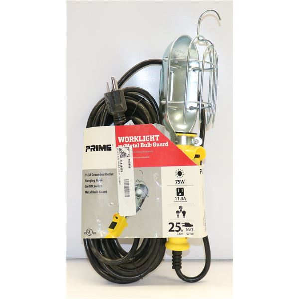 PRIME WORKLIGHT W/ METAL GUARD 25' 16/3 SJTW