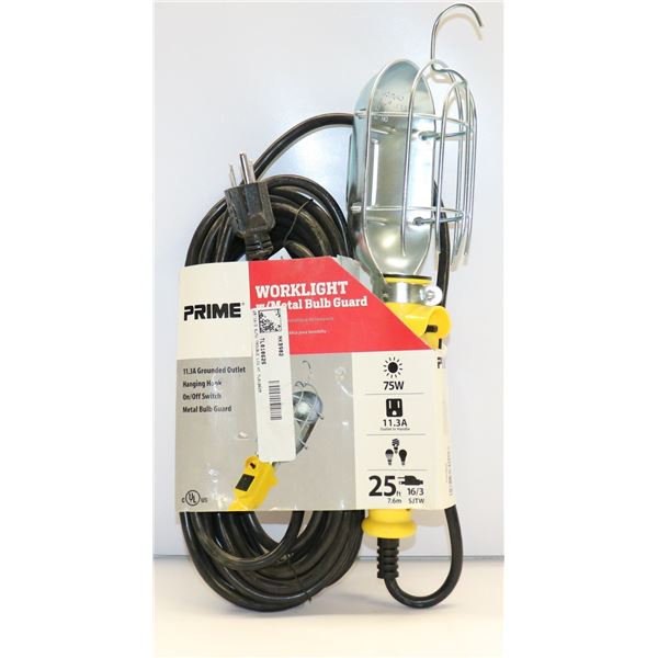PRIME WORKLIGHT W/ METAL GUARD 25' 16/3 SJTW