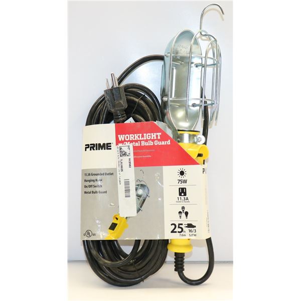 PRIME WORKLIGHT W/ METAL GUARD 25' 16/3 SJTW