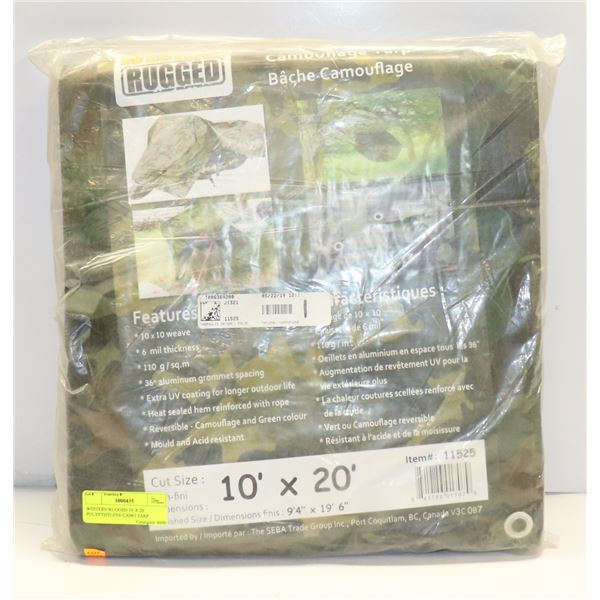 WESTERN RUGGED 10' X 20' POLYETHYLENE CAMO TARP