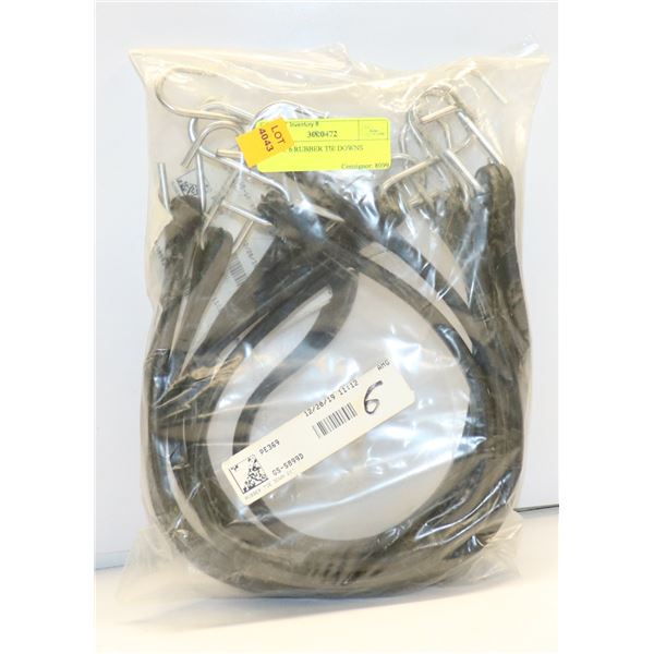 LOT OF 6 RUBBER TIE DOWNS