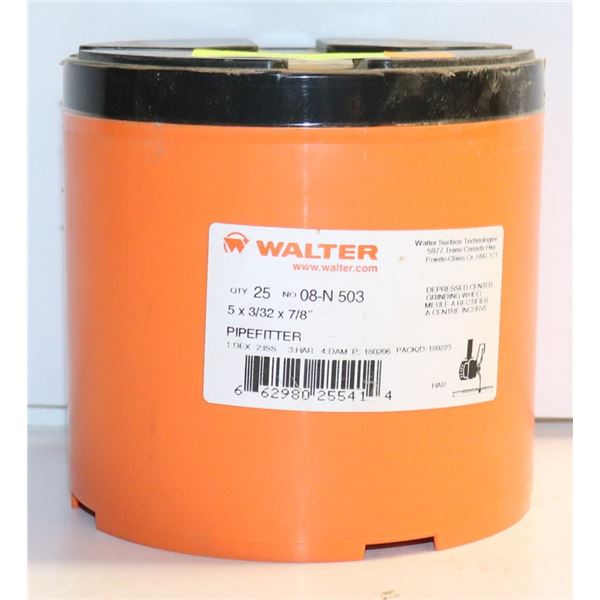 CASE OF 25 WALTER DEPRESSED CENTER GRINDING WHEELS