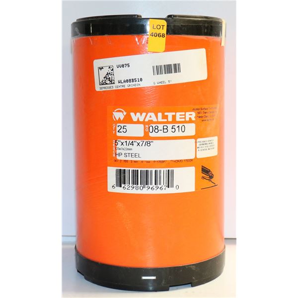 CASE OF 25 WALTER DEPRESSED GRINDING WHEEL