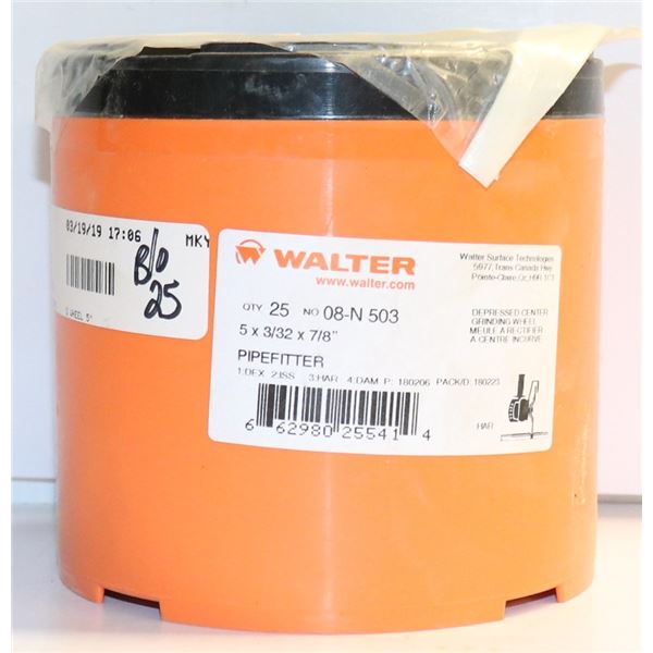 CASE OF 25 WALTER DEPRESSED CENTER GRINDING WHEELS