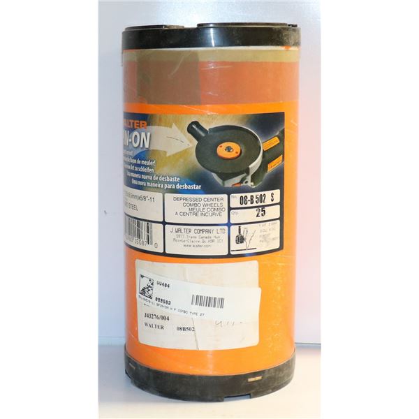 CASE OF 25 WALTER DEPRESSED CENTER COMBO WHEELS