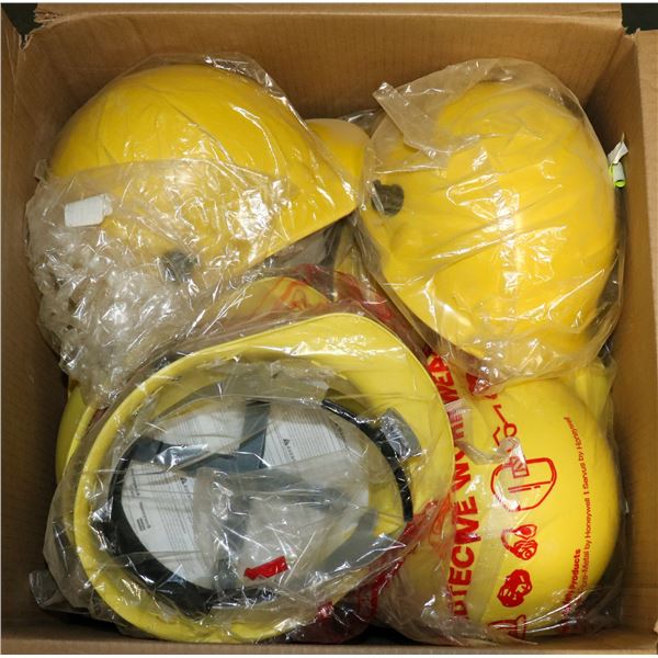 BOX FULL OF YELLOW HARD HATS