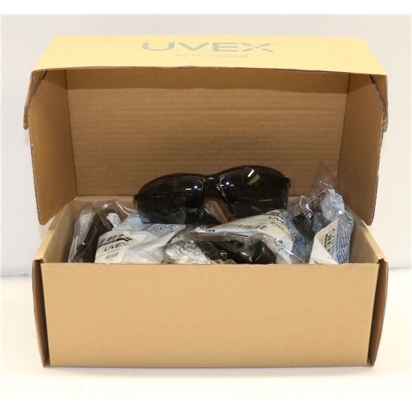 CASE OF 10 UVEX GRAY HARDCOAT LENS SAFETY GLASSES