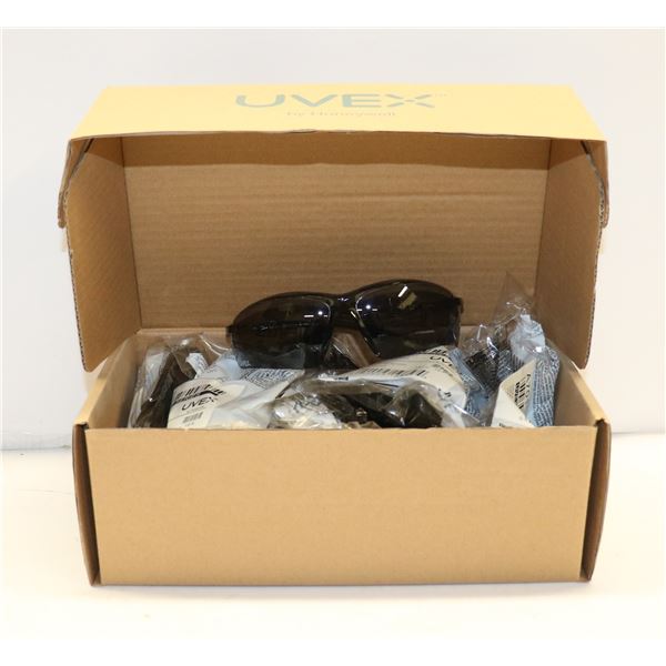 CASE OF 10 UVEX GRAY HARDCOAT LENS SAFETY GLASSES