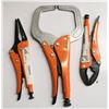 Image 1 : LOT OF 3 ASSORTED LOCKING PLIERS