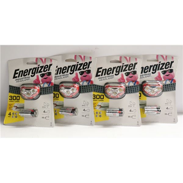 CASE OF 4 ENERGIZER INDUSTRIAL HEADLAMPS W/