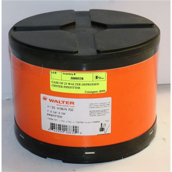 CASE OF 25 WALTER DEPRESSED CENTER PIPEFITTER