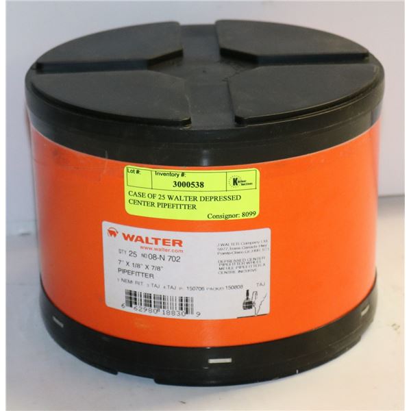 CASE OF 25 WALTER DEPRESSED CENTER PIPEFITTER