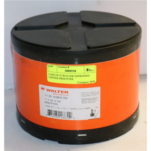 CASE OF 25 WALTER DEPRESSED CENTER PIPEFITTER