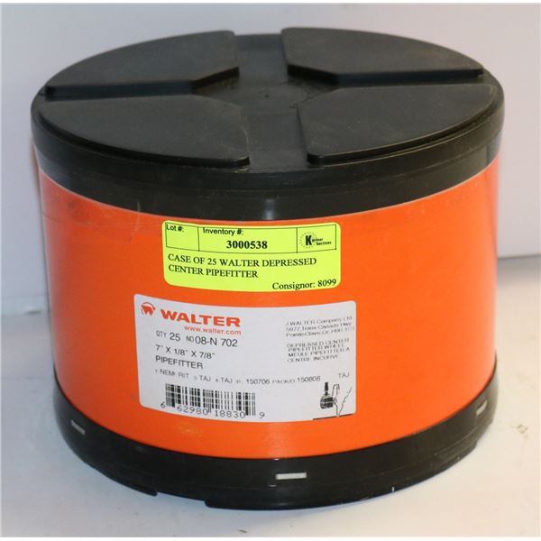 CASE OF 25 WALTER DEPRESSED CENTER PIPEFITTER