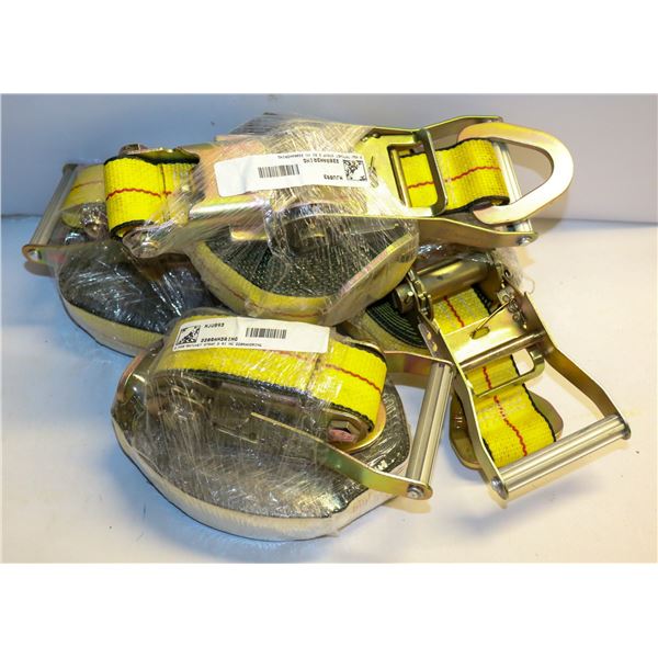 LOT OF FOUR 2" X 20' RATCHET STRAPS