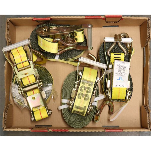 LOT OF FOUR 2" X 30' RATCHET STRAPS