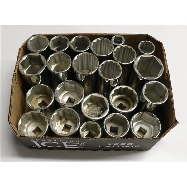 TRAY LOT OF ASSORTED SOCKETS