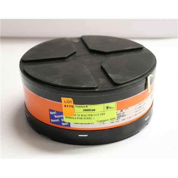 CASE OF 25 WALTER CUT OFF WHEELS FOR STEEL +