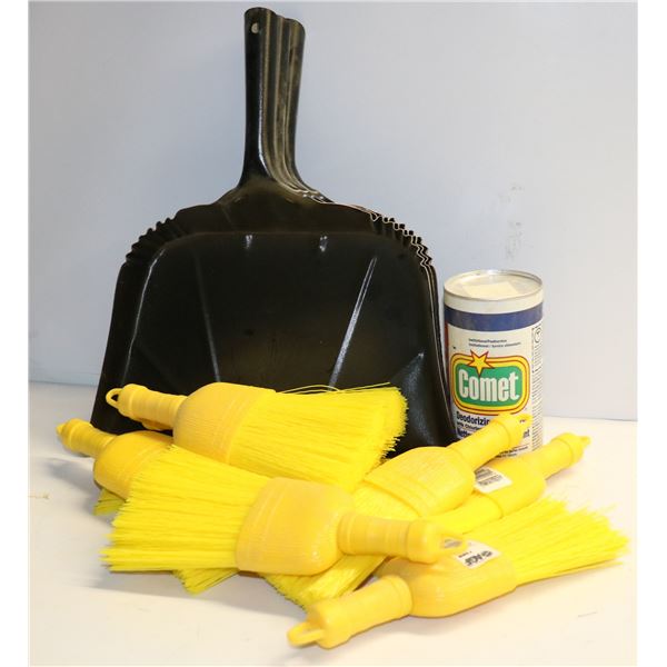 FLAT OF DUST PANS BRUSHES & MORE